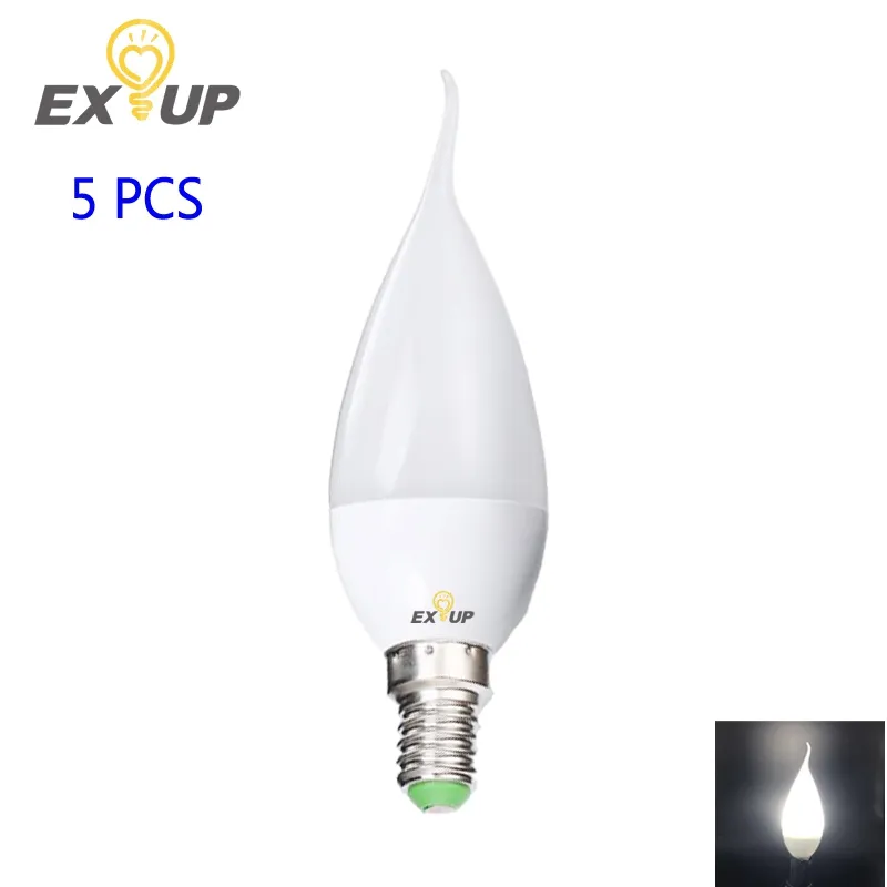 EXUP 5PCS LED-Kerzenlampe F37 5W 220V - 240V 450LM 3000K 6000K