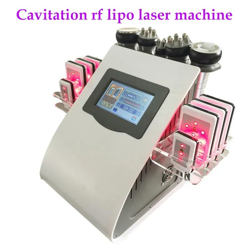 40K ultrasone liposuctie cavitatie 8 pads 6 in 1 lllt lipo laser afslanken machine vacuüm rf huidverzorging salon spa apparatuur DHL gratis schip
