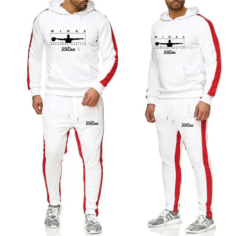 Mens jogging ternos pulôver moletom sweatpants esportes treino masculino sportswear moletom treinador de camisola executando dois pedaços conjunto