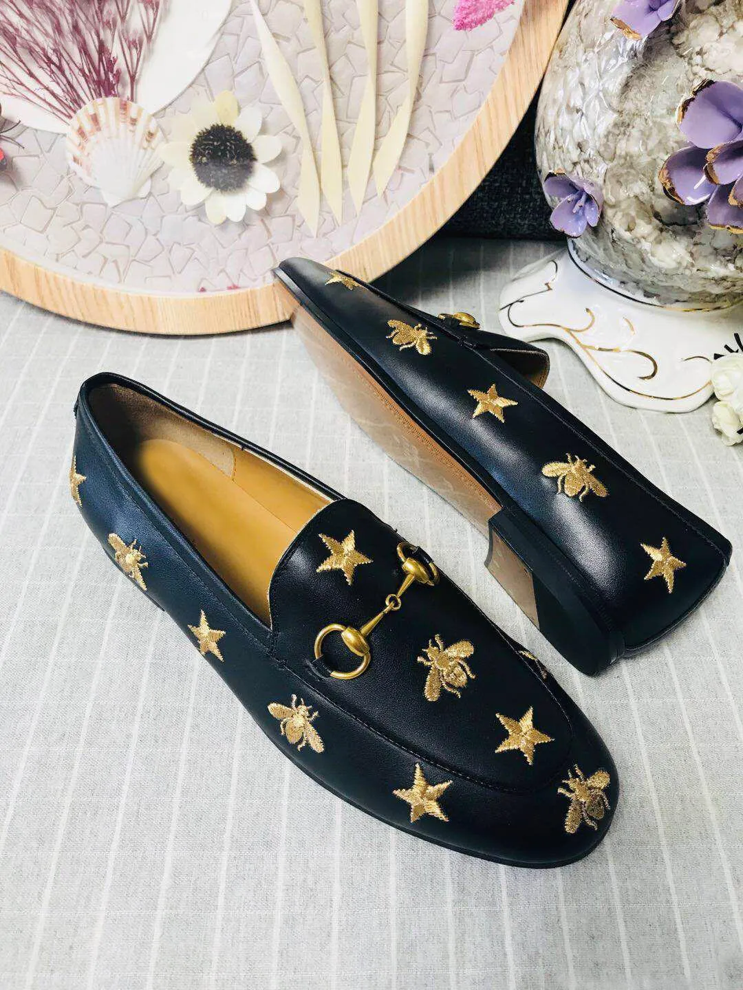 Womens flat black sales loafers