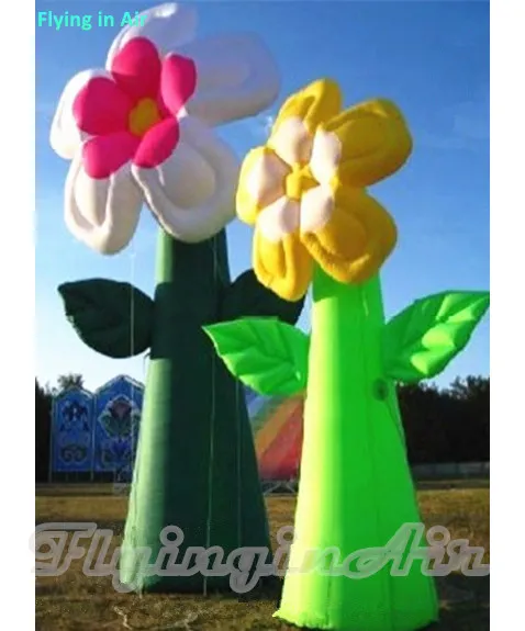 Aangepaste 3M multicolor bloem opblaasbare zonnebloem voor gebeurtenis / fase decoratie