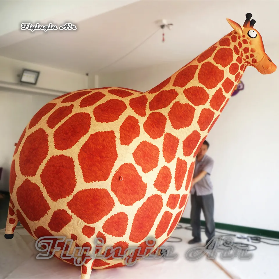 Publicidade personalizada Balão inflável de girafas 3m de altura Blow Up Cartoon Animal Mascot Modelo para show de desfile e decoração de festas