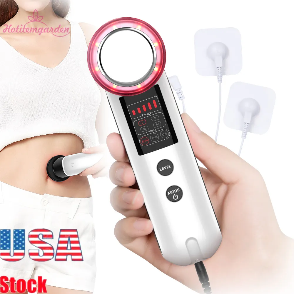 3 in 1 Ultrasound Fat Burning Machine Cellulite Removal LED Skin Rejuvenation EMS Slimming Device Home