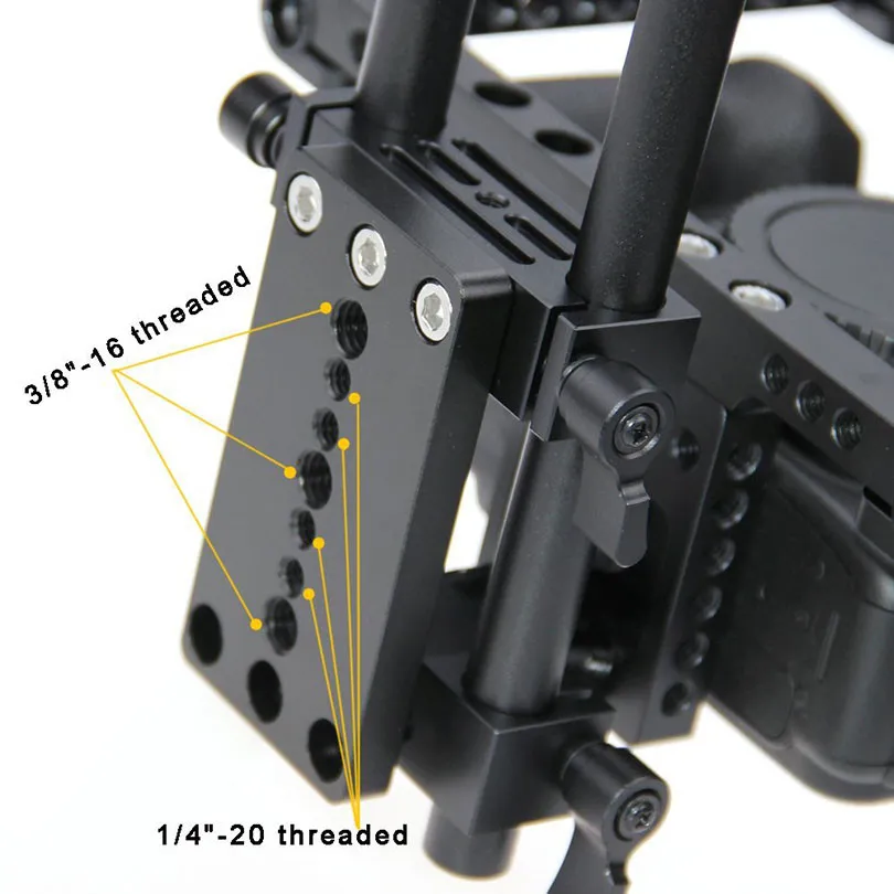 CAMVATE Aluminum DSLR Cage Top Handle Grip Camera Stabilizer Rig Tripod Mount Plate For Canon Nikon Sony Panasonnic 1229 (1)