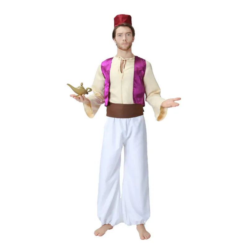 High Quality Men Aladdin Costume Arabian Prince Fancy Dress Story Magician  Uniform Halloween Party Clothing Male Anime Cosplay 2024 from  fashionqueenshow, $43.14