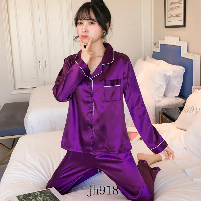 Women`s Two Piece Pant Spring Autumn Summer Ice Silk Printed Letter Pajamas Ladies Home Service Two-piece Suit Lady Sleepwear