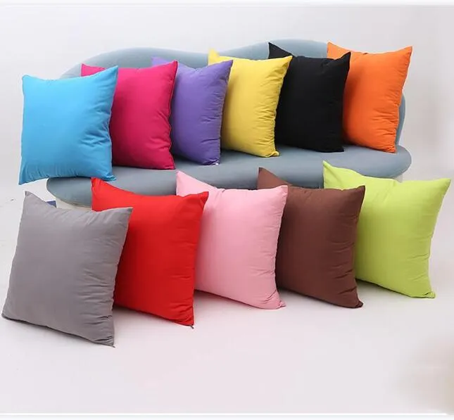 Cushion Cover 45x45cm S Pure Color Square Pillow Cover For Home Chair Sofa Office Bedroom Decor Modern 11 Style Pillowcase Free Shipping