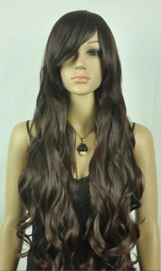 Peruk moda uzun sarışın karışık kahverengi kıvırcık kadın saç peruk