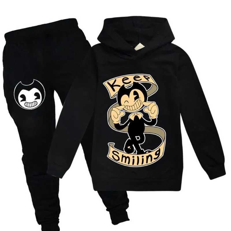 Bebek Kazak Seti Moda T-Shirt Pantolon Giyim Bendy ve Mürekkep Makinesi Çocuk Giysileri Set Erkek Kıyafetleri Çocuklar için Çocuk Hoodies