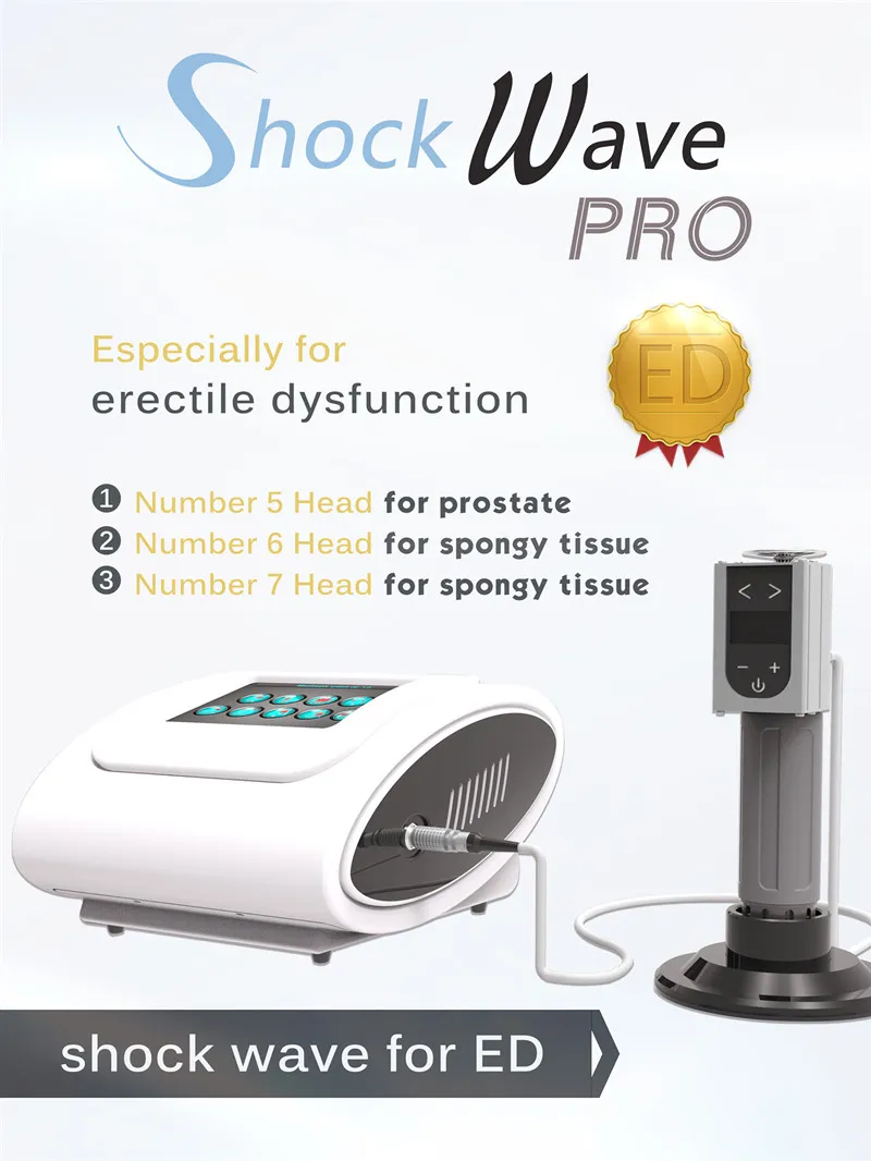 Low Energy Shock Wave Therapy Utrustning för ED / Erectil Dysfunction Shockwave Machine Sexuellt överförd sjukdom (STD) och ED-behandlingar