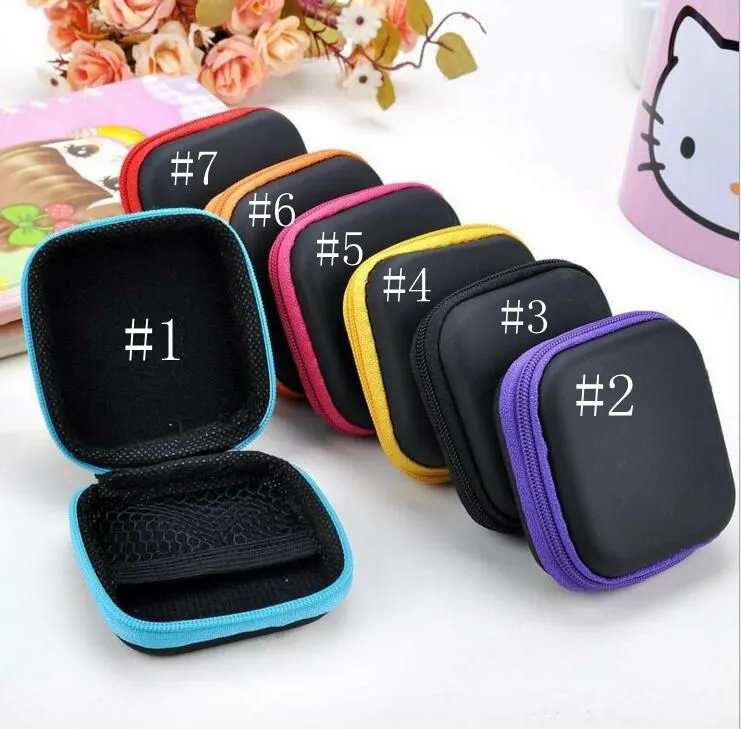 Headphone Case PU Leather Earbuds Pouch Mini Zipper Earphone box Protective USB Cable Organizer Fidget Spinner Storage Bags CFYZ320Q