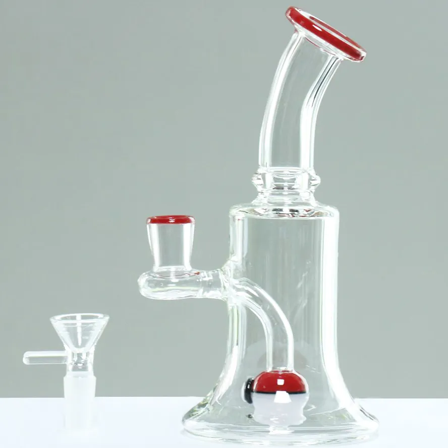 20 cm Boylu Yeşil Kırmızı Vazo Sigara Su Boruları 14.4mm Ortak Kase Denizanası Percolator İki Fuction Cam Nargile Petrol Kuleleri Cam Bongs