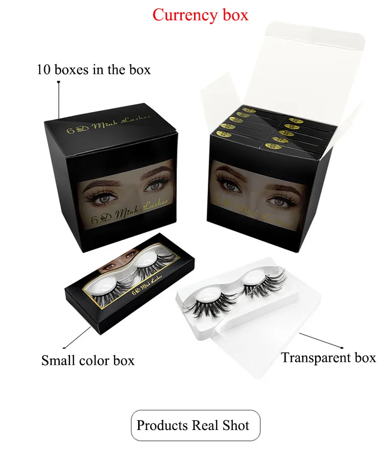 DHL ewest Mink eyelashes makeup 6D mink lashes Soft Natural Thick Cross Handmade with pack 25mm Premium High Quality DHL shipping
