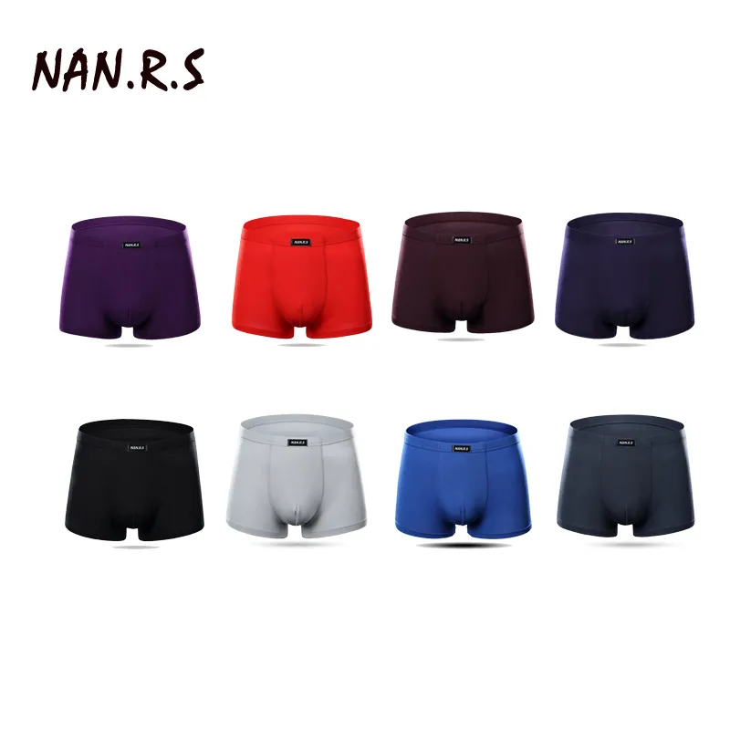 Underpants Solid Classic Bamboo Mens 속옷 복서 섹시한 남자 Cuecas Masculina de Marca1265m에 대한 가랑이가 없습니다.