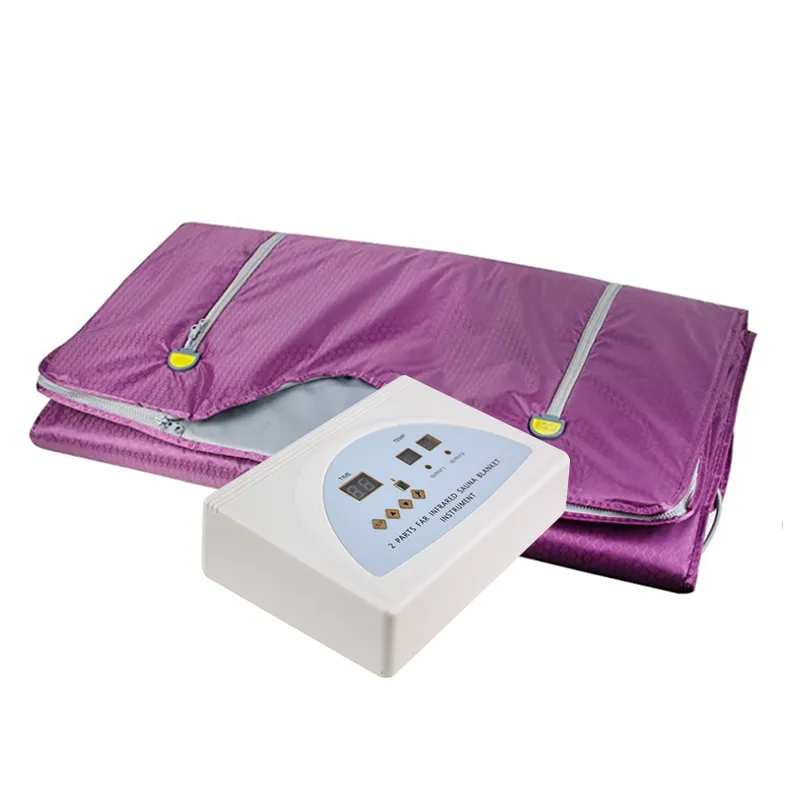 Hemanvändning 2 Zone Fir Sauna Far Infraröd Body Slimming Purple Sauna filt Uppvärmningsterapi Viktminskningsmaskin