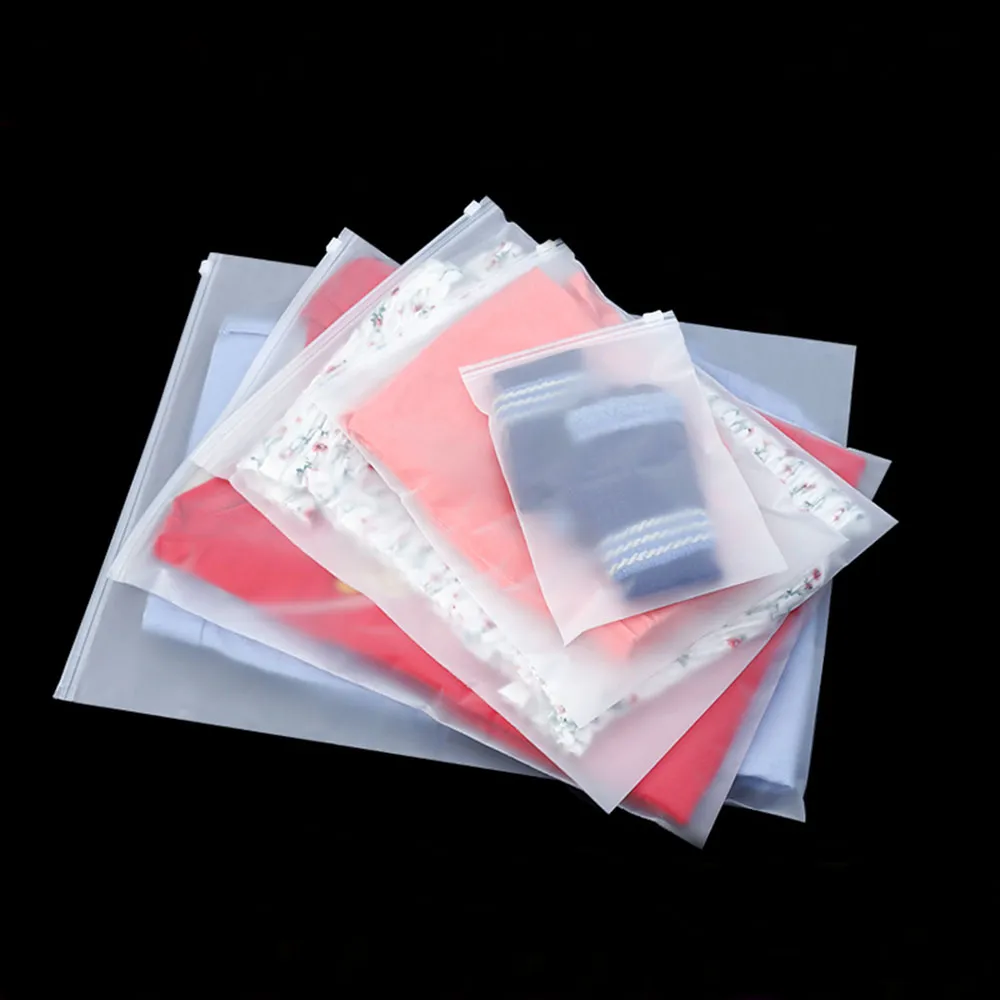 Fosco claro armário organizador saco de armazenamento tranparent zíper saco de plástico produtos de higiene pessoal meias roupa interior à prova dwaterproof água saco poli para travel325y