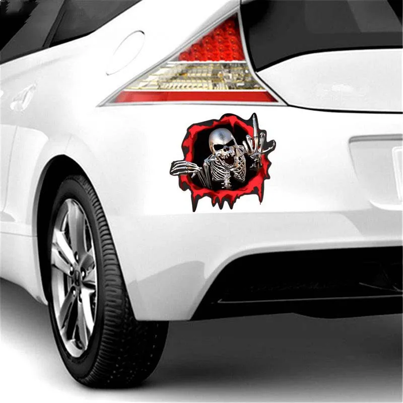 3D Metal Skull Sticker Logo Badge Emblem Stickers Fit Car Truck Motorcycle  Automobile Fashion Styling Stickers Accessories