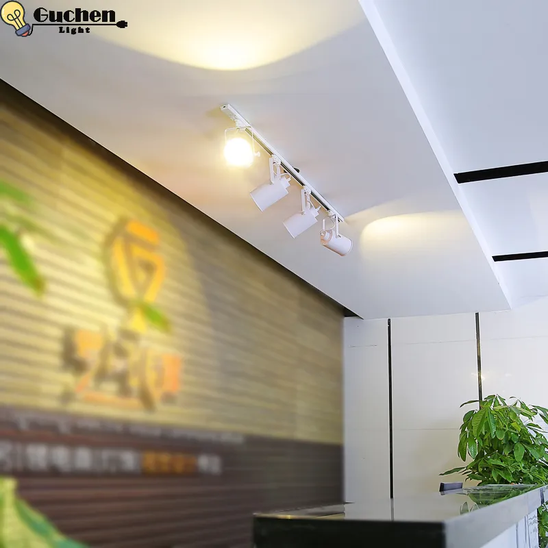 Modern spot ceiling lamp E27 holder track light lamp Rotated Track Lighting for store shopping mall lighting lamp White color