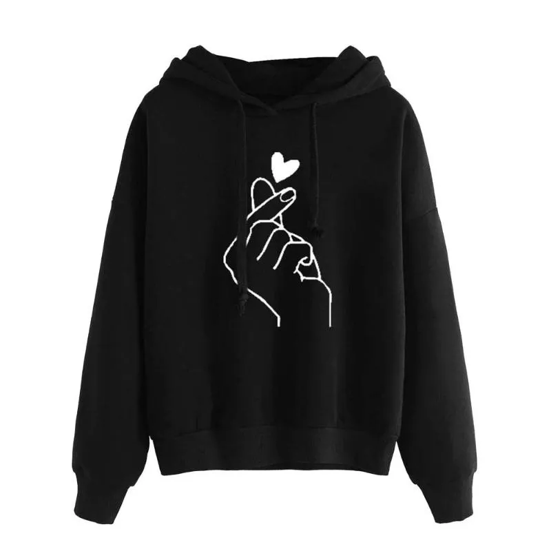 Hoodies Sweatshirt Women Harajuku Streetwear Heart Print Hoodie 2018 Autumn Women Fashion Kpop Clothes Kawaii Korean Clothing