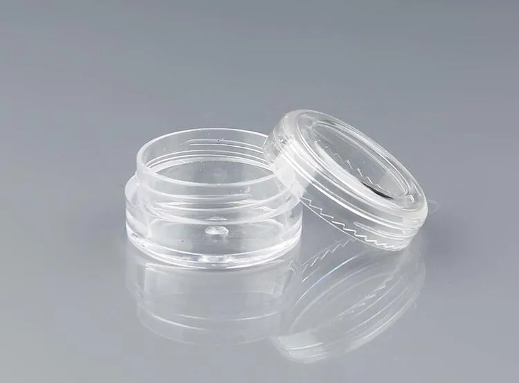 100pcs Clear color Empty Plastic Container Jars Pot 5 Gram Cosmetic Cream Eye Shadow Nails Powder Jewelry 5g(0.17oz)