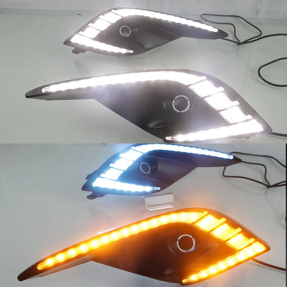 1 Paar Dagrijverlichting LED DRL voor MAZDA 6 ATENZA 2016 2017 2018 Mistlamp Rijverlichting Gele Draai Signaal Lamp