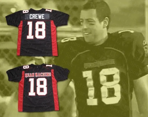 남자 Paul Crewe 18 가장 긴 마당 평균 하인 Jersey 축구 영화 유니폼 전체 에드 팀 블랙 사이즈 믹스 주문 S-3XL