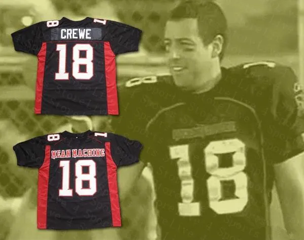 Mannen Paul Crewe 18 Langste Yard Mean Machine Jersey Football Movie Uniformen Full Stitched Team Black Size Mix Order S-3XL