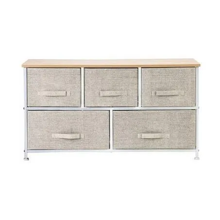 Livraison gratuite US STOCK en gros 2 niveaux large placard commode pépinière commode tour avec tissu tiroirs lin