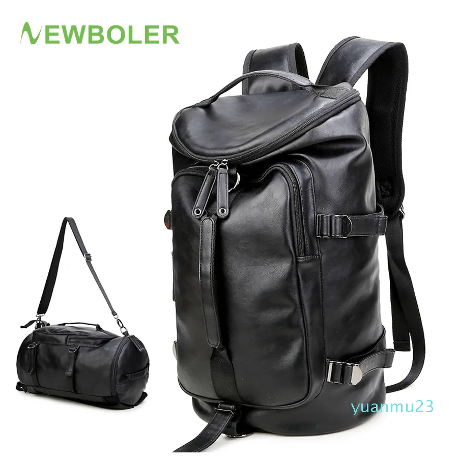 Designer-NEWBOLER Sac de sport Sac de sport en cuir Sac à dos pour hommes Fitness Formation Voyage Camping Épaule étanche Sports Duffel Sac