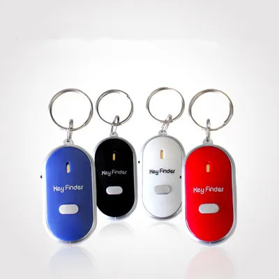 LED Key Finder Locator 4 Farben Voice Sound Whistle Control Locator Schlüsselbund Steuerungskarte Blister Pack EEA240