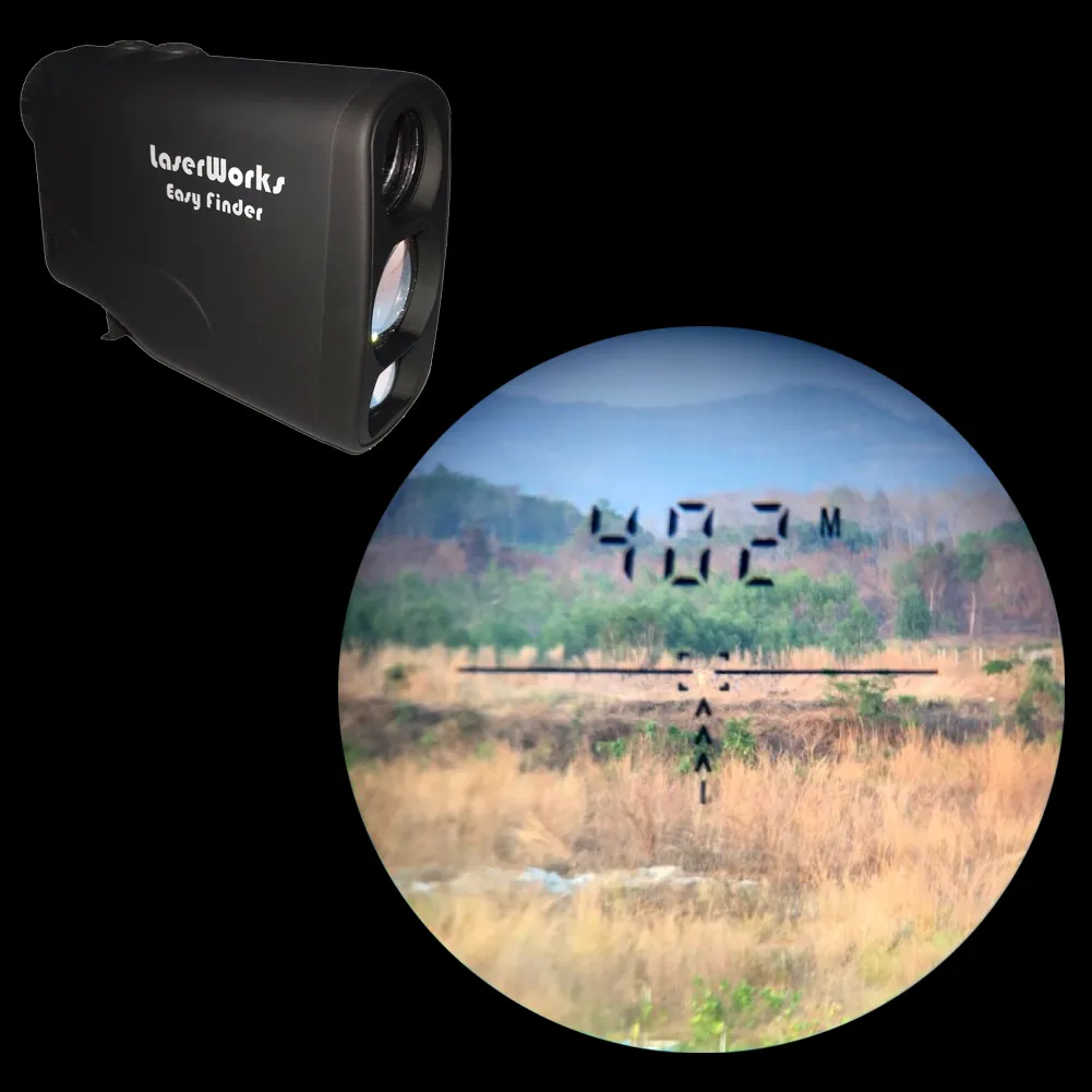 Freeshipping Night Vision Waterdichte 600m Laser Rogy Finder Jacht Monoculair Golf / Oogstenen RangeFinders Meet het bereiken van telescoop