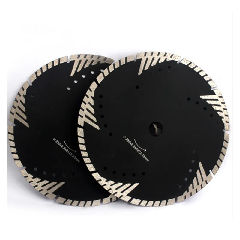 Hot Press Granite Snijschijf Turbo Diamond Saw Blade Met Bescherm Tanden Ten Sintered Turbo Segmenten Snijden Wiel 10 Stks