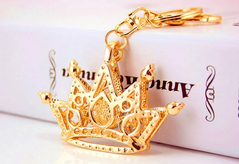 Bling Bling Crystal Rhinestone Crownl Metal Brelok Brelok Keyring Breloki Torebka Charms Torebka Wisiorek Metalowa Korona Wisiorek Brelok