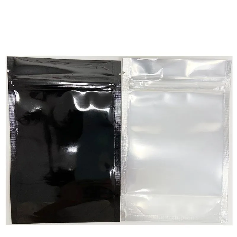 Multi function Black Clear Resealable Mylar Bag Food Packaging stand up pouch plastic zip bags Smell Proof bag For Dry Herb Flower