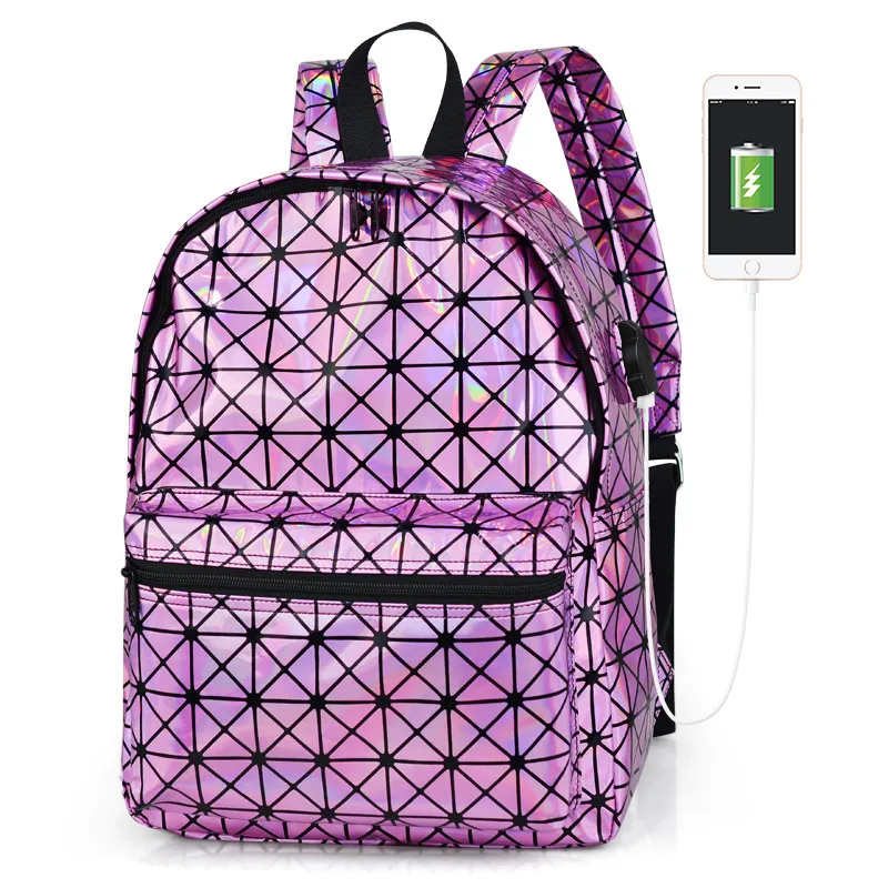 School Bags Amazon Luminous Backpacks 2024 PU Leather Backpack For
