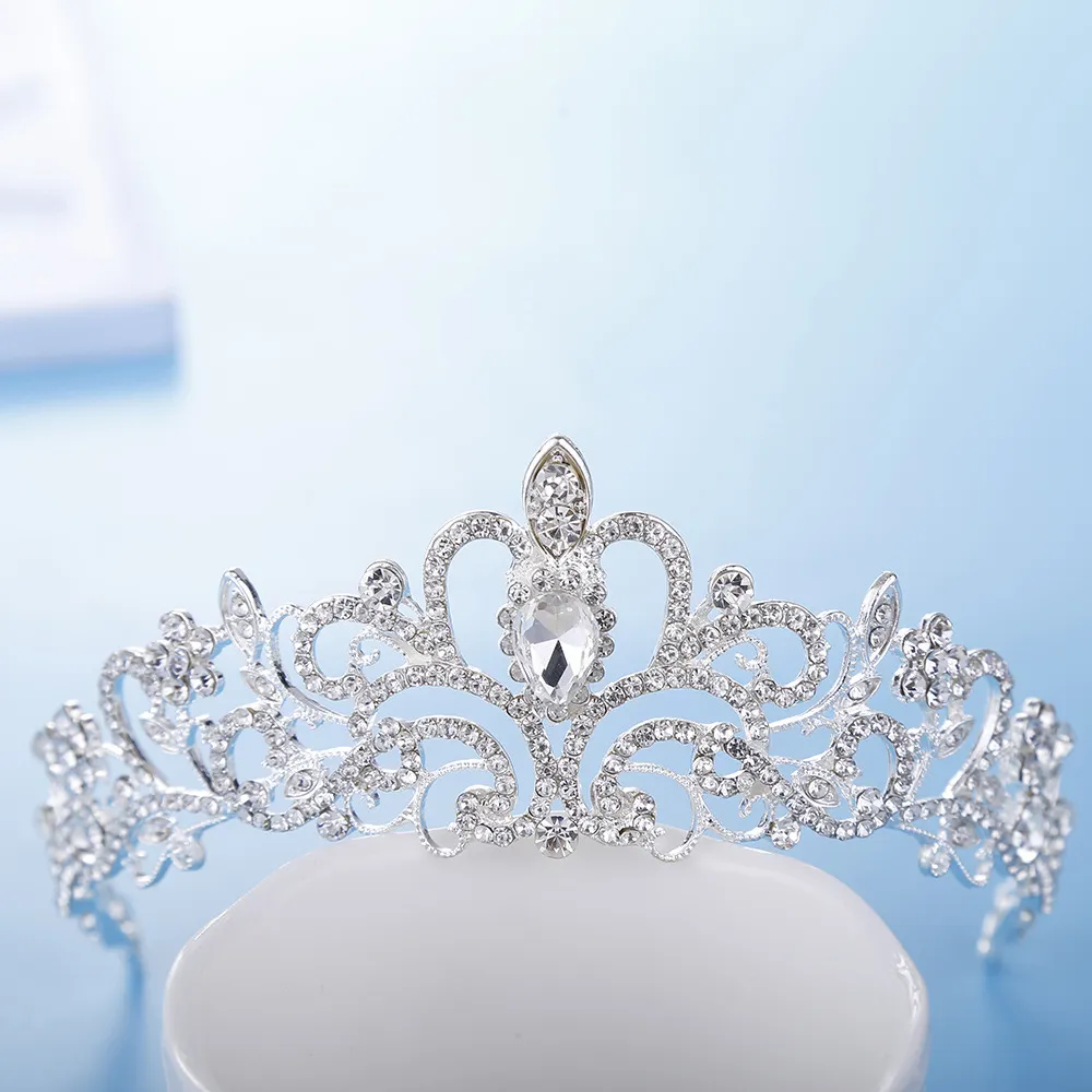 Tiaras Círculo Completo Brilhante Concurso Pétala Claro Strass Austríaco Rei Rainha Princesa Coroas Casamento Noiva Noivas Coroa Festa H206y