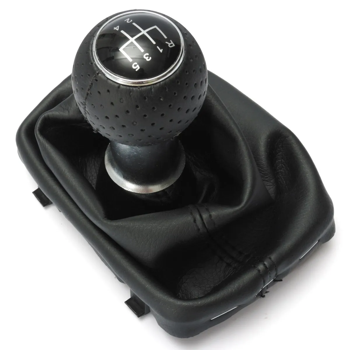 Freeshipping Black 5 Speed ​​Gear Shift Stick Spaken Knopp Gaiter Gaitor Boot Cover för AUDI / A3 / S3 8L