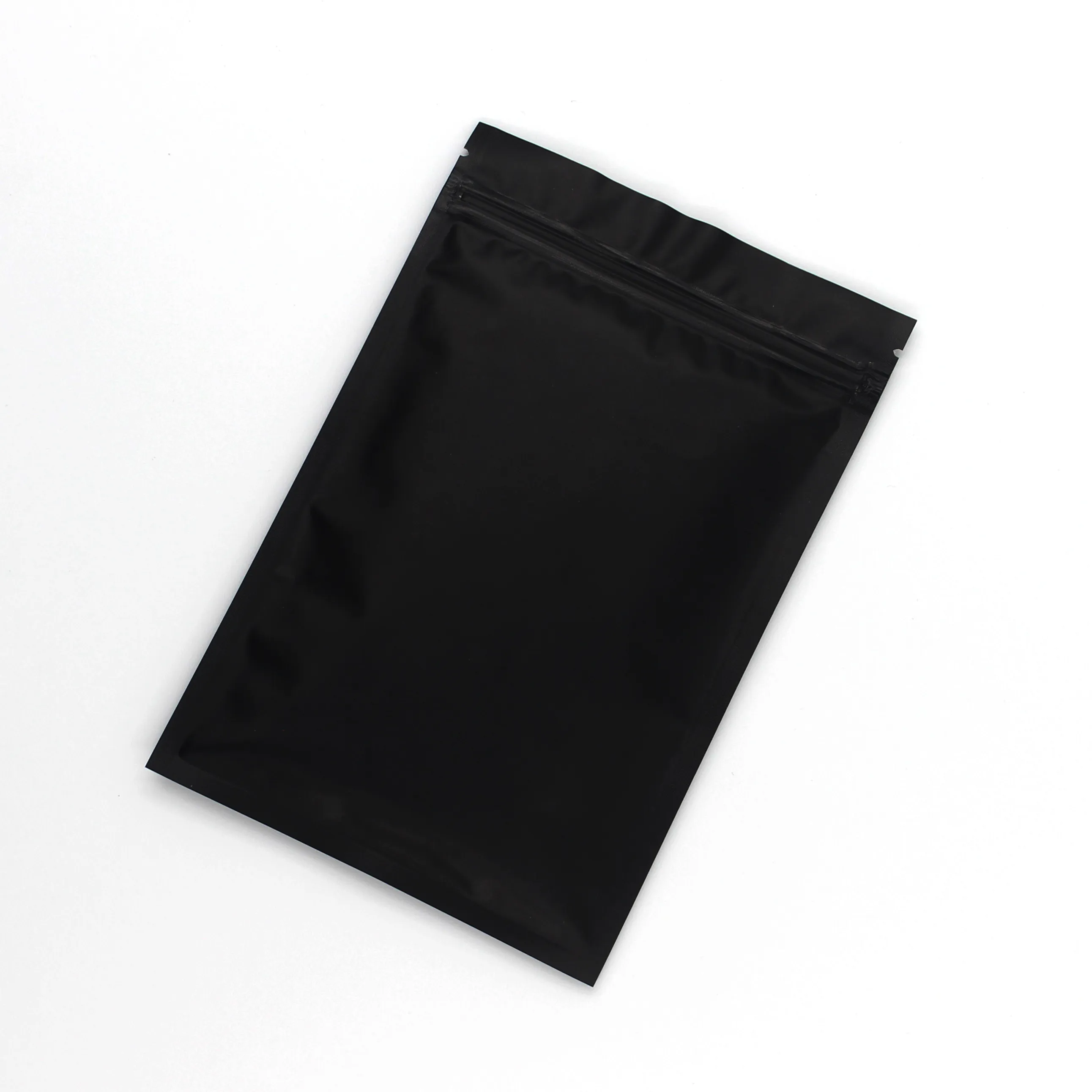 100 st matt svart liten aluminiumfolie zip lås plastpåsar lukt bevis ört pulver värme tätbar platt ziplock väska påse313g