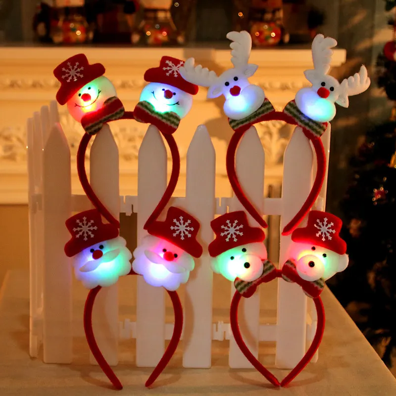 LED Noel Firkete Şapka İzle bant Erkekler Kızlar Unisex Noel hediyesi Festivali Tatili Karikatür hairbands Şapkalar Aksesuarlar sıcak