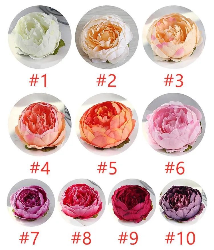 10 cm Flores falsas artificiais para decorações de casamento seda peônia flor cabeça decoração decoração flor parede wedding backdrop peônia branca