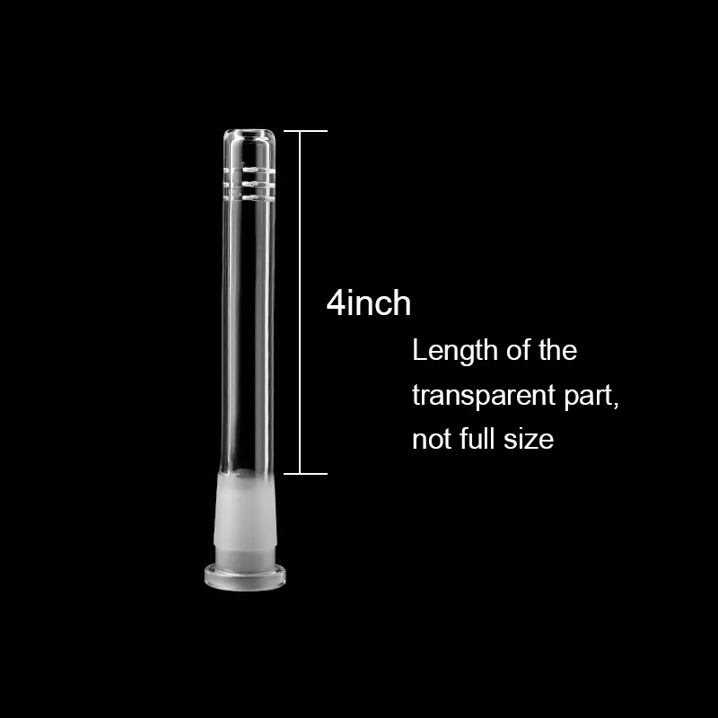 Envío por DHL!!! Adaptadores de vástago descendente de vidrio de 2,0 "a 6,0" Vástago descendente macho hembra opcional de 14 mm y 18 mm para bongs de vaso de precipitados Bongs de agua de vidrio
