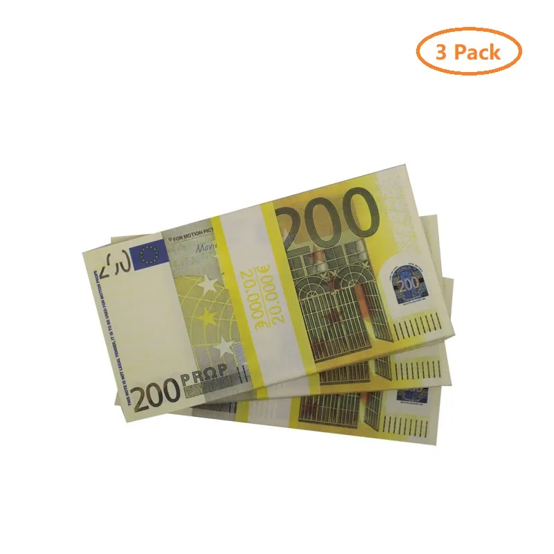 Prop Money Full Print 2-zijdig één stapel Amerikaanse dollar EU-biljetten voor films April Fool Day KidsCPC2