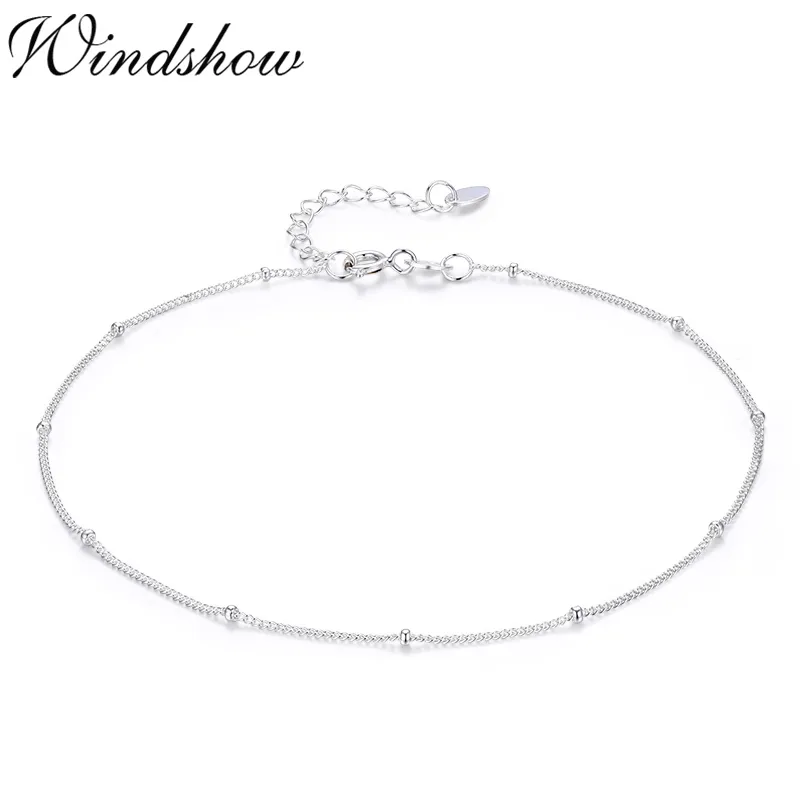 Bracelet de cheville en argent Sterling 925, perles fines et pures, pour femmes et filles, ami, bijoux de pied, Bracelet de jambe, pieds nus