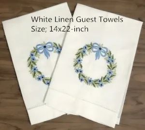 Zestaw 12 Home Textiles Handerchief White Lniana Heamstitch Herbata Ręcznik Ręcznik Gościnny Dish Kuchnia Łazienka Ręczniki 14 "X22" Hafty Kwiatowy