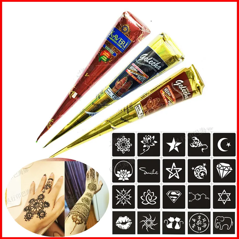 Natural Indian Henna Tattoo Art Paste Temporary Tattoo Wedding Dress Makeup Tools DIY Temporary Drawing Body Art