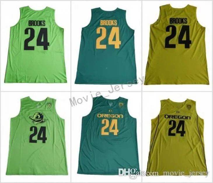 Oregon Ducks Dillon Brooks Stitched College Green Yellow Home Road Alternate Men Basketball Jerseys