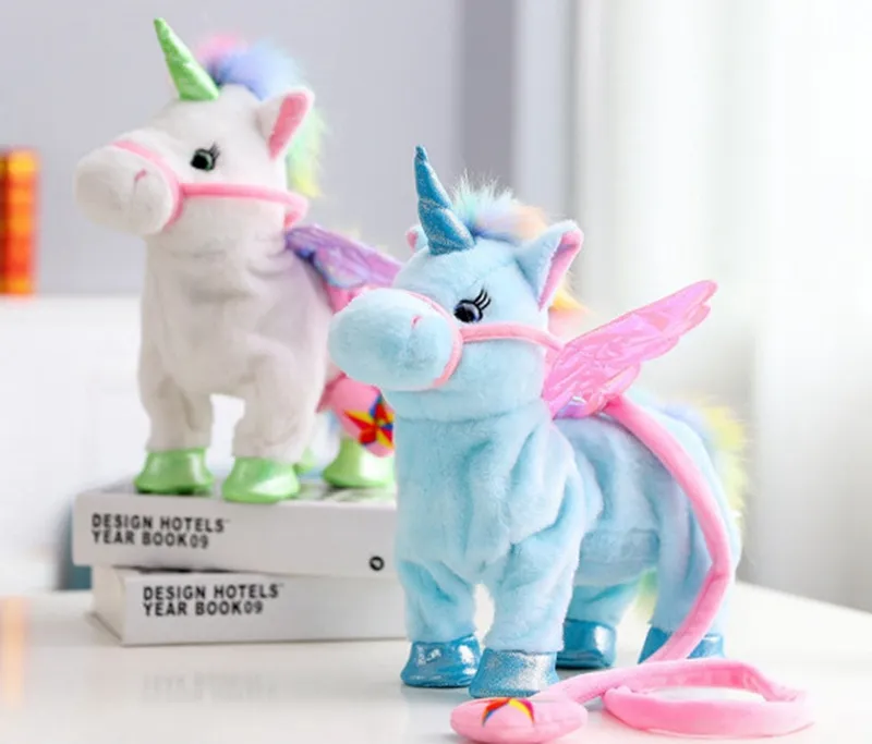 Walking unicorn cheap plush toy