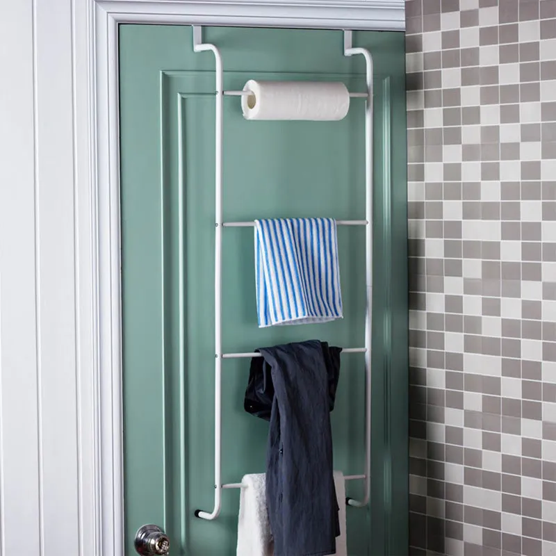 4-tier metaal over douche deur handdoekenrekhouder organisator met opslaghaken-voor badkamer handdoeken, washandjes, handdoeken, loofahs en sponzen