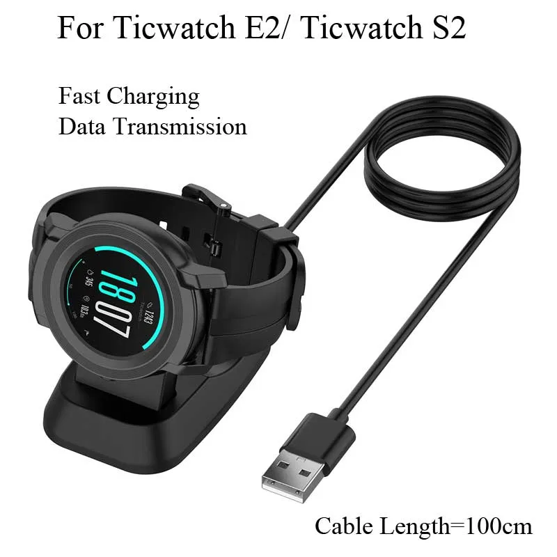 Voor TICWATCH E2 S2 Magnetische oplader USB LADING STAND OPLOGING DOP VERVANGING SMART HORLOFFADATUURKABEL HOGE KWALITEIT
