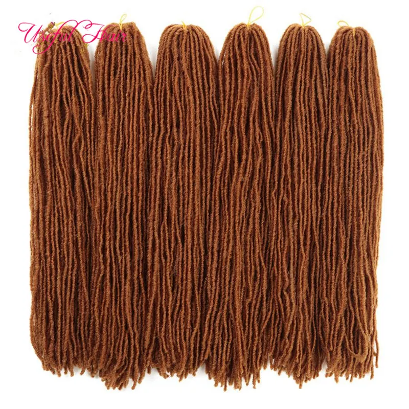 Dreadlocks ombre blonde Crochet hair extensions pure color synthetic hair weave 18Inch braiding hair Sister Micro Locks straight 27strands